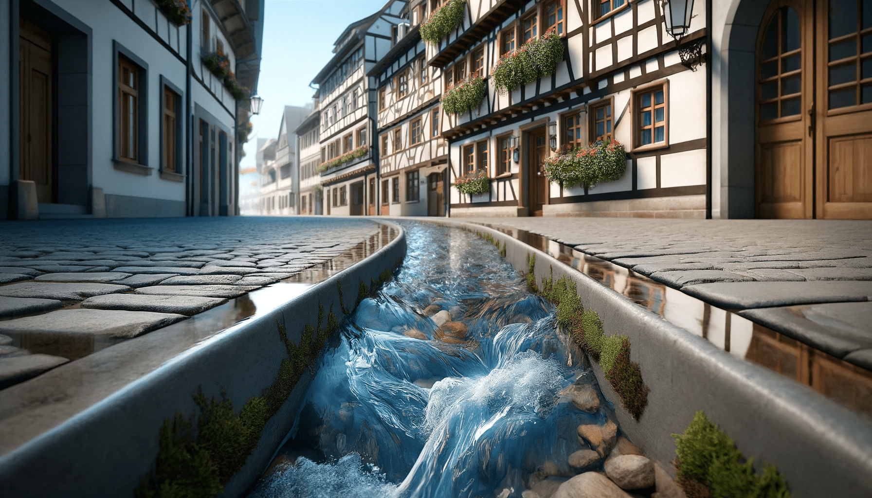 Old medieval cities still use little brooklets today to cool down the old towns