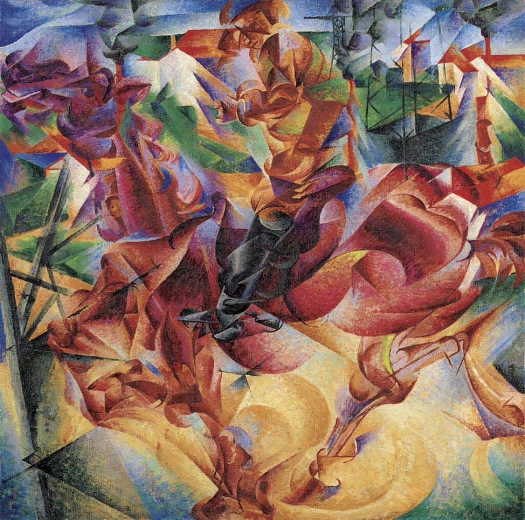 Umberto Boccionis "Elastizität", Ölgemälde