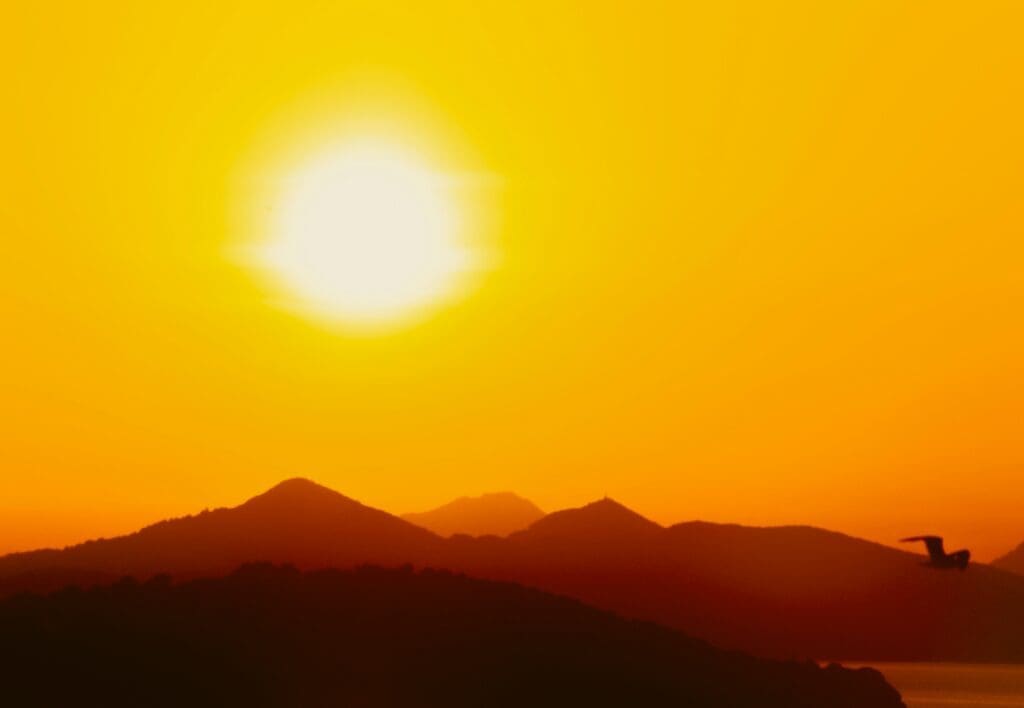 Sonne in der Dämmerung