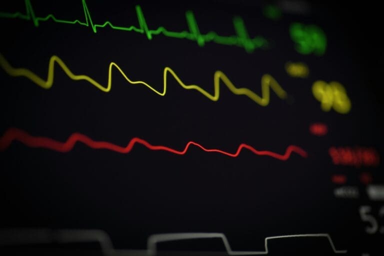 Medical data on a black display