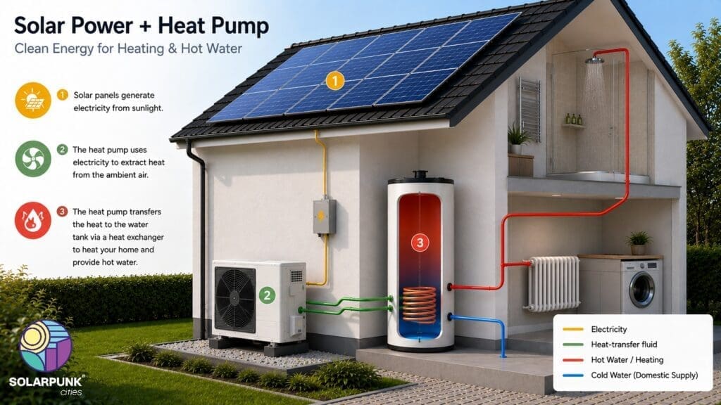 Schematics heat pump principle